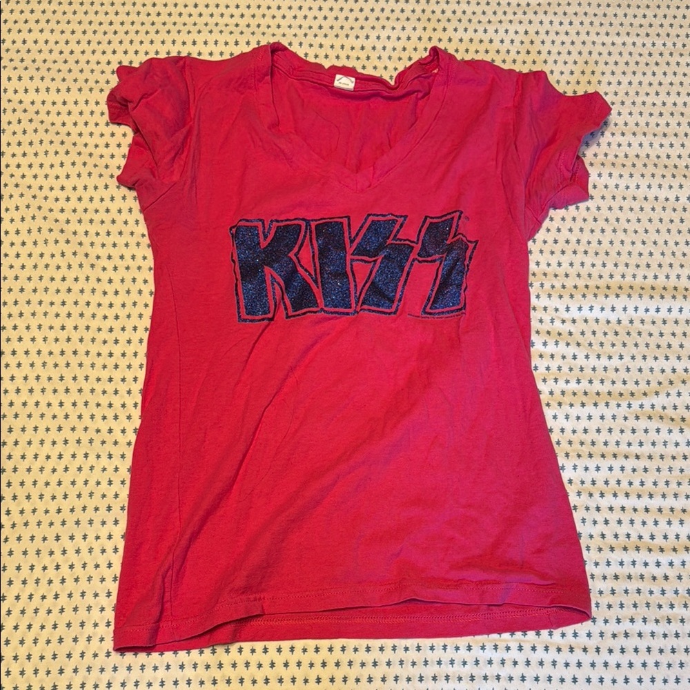 Tultex Red Short Sleeve Tee with KISS Logo